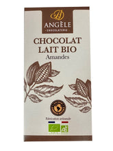Charger l'image dans la galerie, tablette chocolat bio, tablette chocolat lait, chocolat bio, chocolat artisanal, chocolat fabrication artisanal, chocolat angèle, chocolat amande