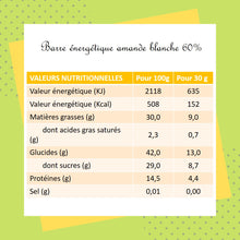 Charger l'image dans la galerie, barre energetique, pate amande blanche 60%, 100% bio, l'atelier de marius &amp; magalie